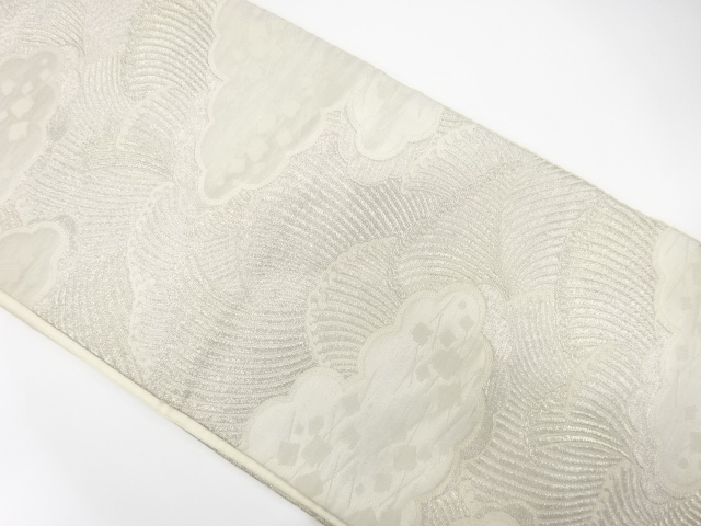 アンティーク　荒波に雲模様織り出し袋帯（材料）